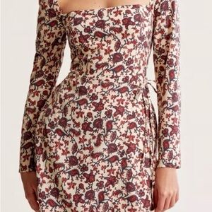 Abercrombie & Fitch Long-Sleeve Wrap Midi Dress